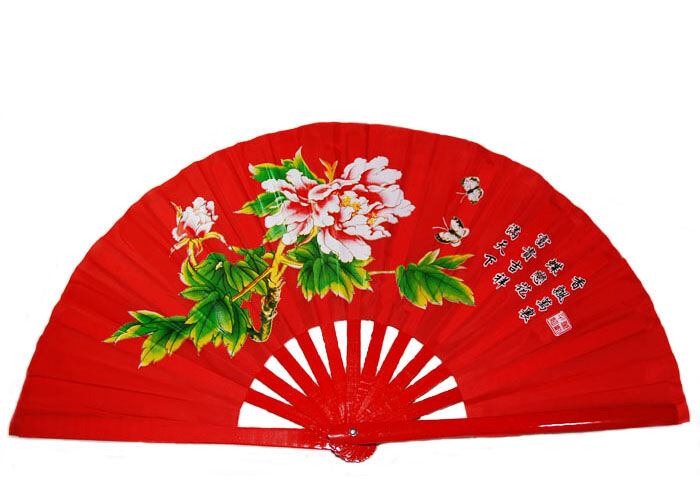 Quạt Tai Chi Bambu Plastik Đỏ Quạt Thể Thao Quạt Sáng Quạt Yoga Quạt Thể Thao Quạt Tai Chi Quạt Sáng Quạt Tai Chi