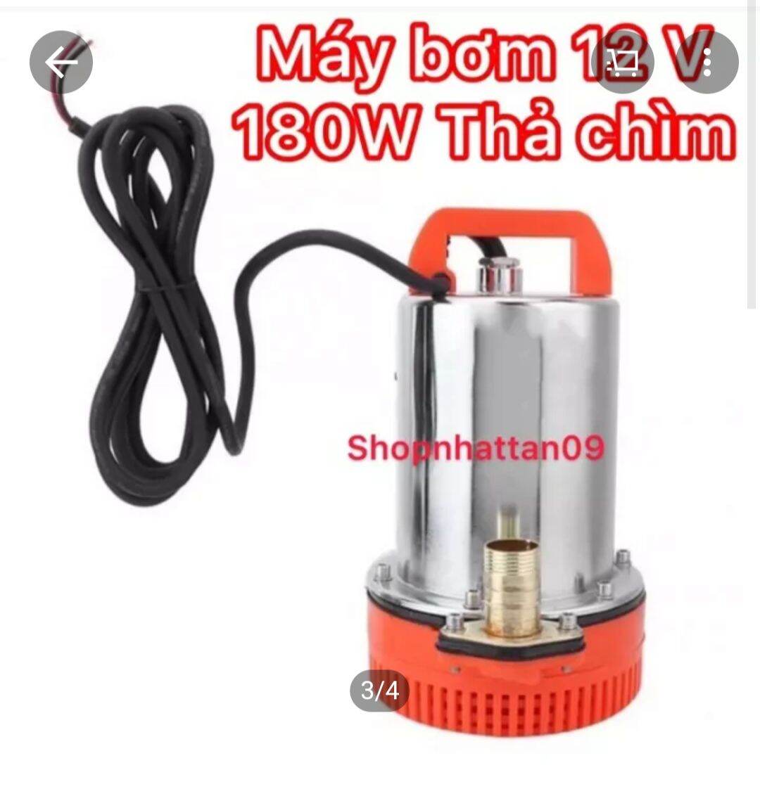 Máy bơm chìm 12V công suất 180W được dùng để bơm nước sạch, nước thải, bơm nước trên ghe tàu. Đây là loại máy bơm chìm dùng điện 12V có công suất và lưu lượng khá lớnTHÔNG SỐ KỸ THUẬT Điện áp : 12VCông xuất : 180W bơm chìm Dây nguồn : 1.8 mLưu lượng : 4