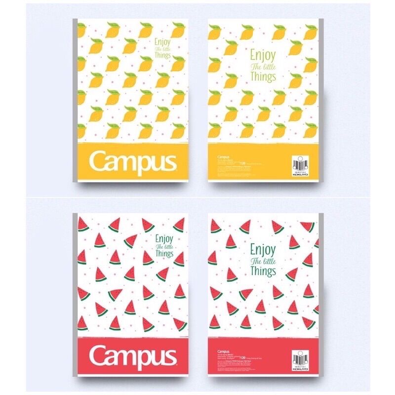 10 vở Campus 120 trang mẫu hoa quả