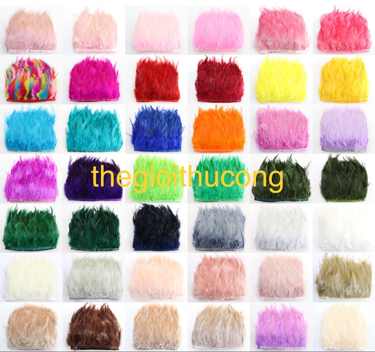 Dây lông vũbán theo mét dài 20 màu sắc kt lông 10-15cm