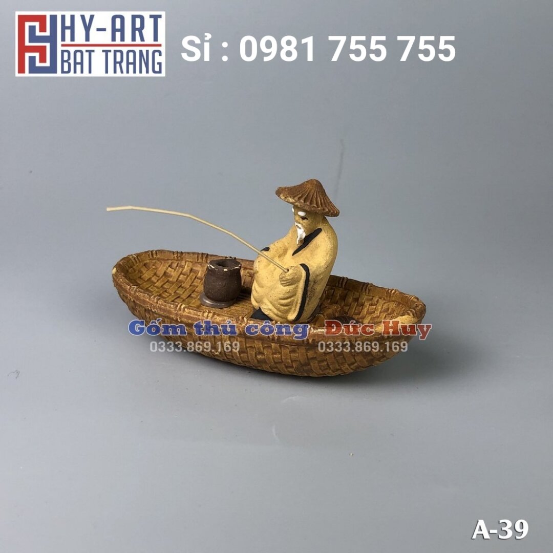 Tiểu cảnh hồ cá,trang trí bể cá cảnh,lão ông câu cá mini trang trí hòn non bộ cây bonsai