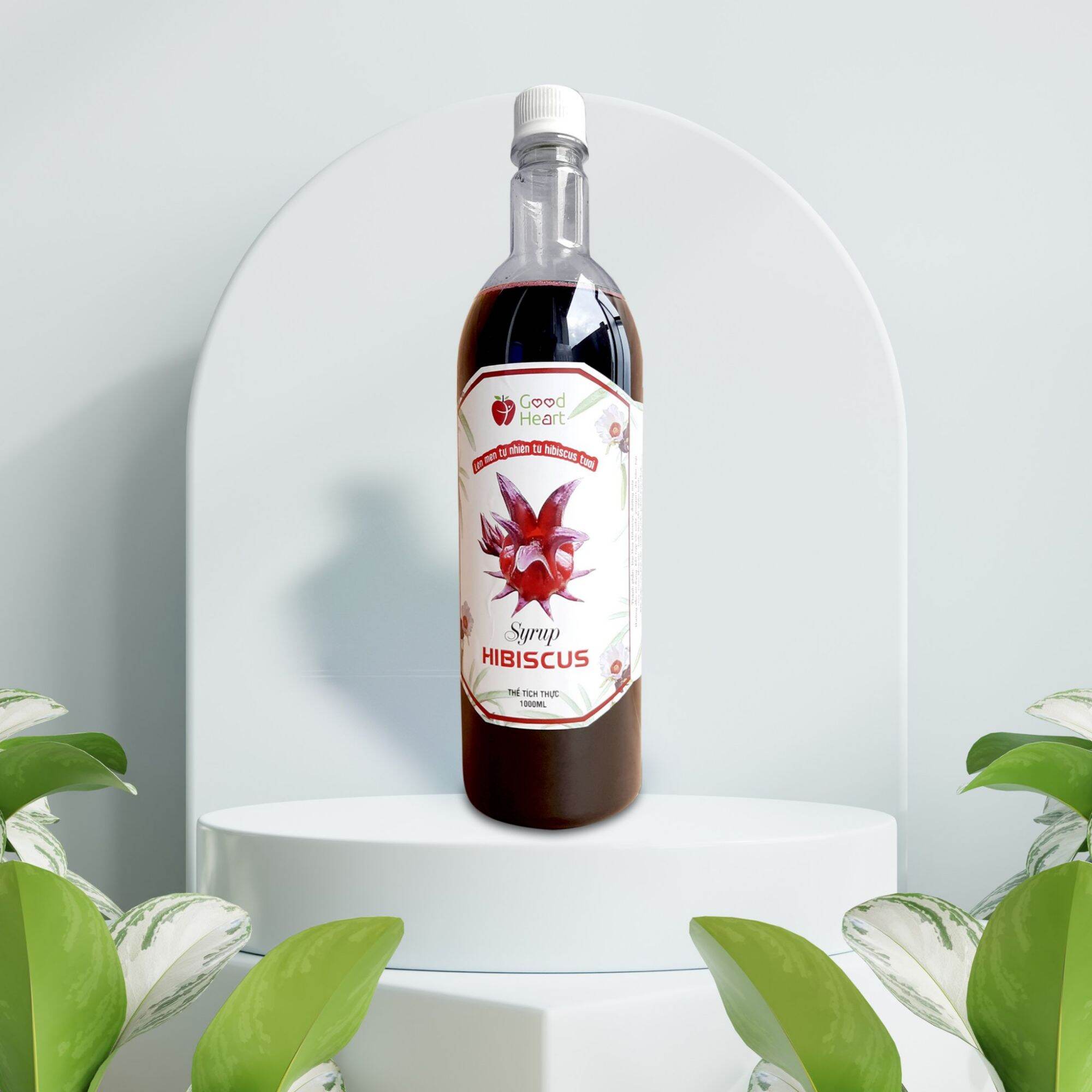 Syrup atiso đỏ/hibiscus đậm đặc nguyên chất chai 1000ml