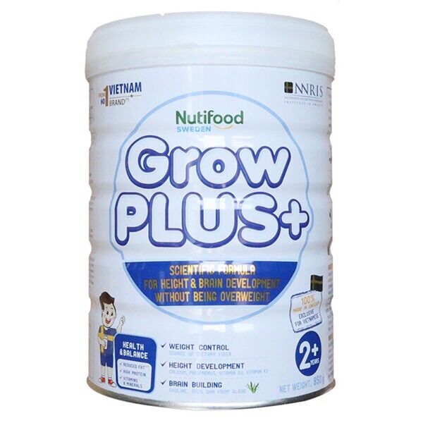 Sữa Dành Cho trẻ thừa cân,Béo phì-Nutifood GROWPLUS TRẮNG 850g
