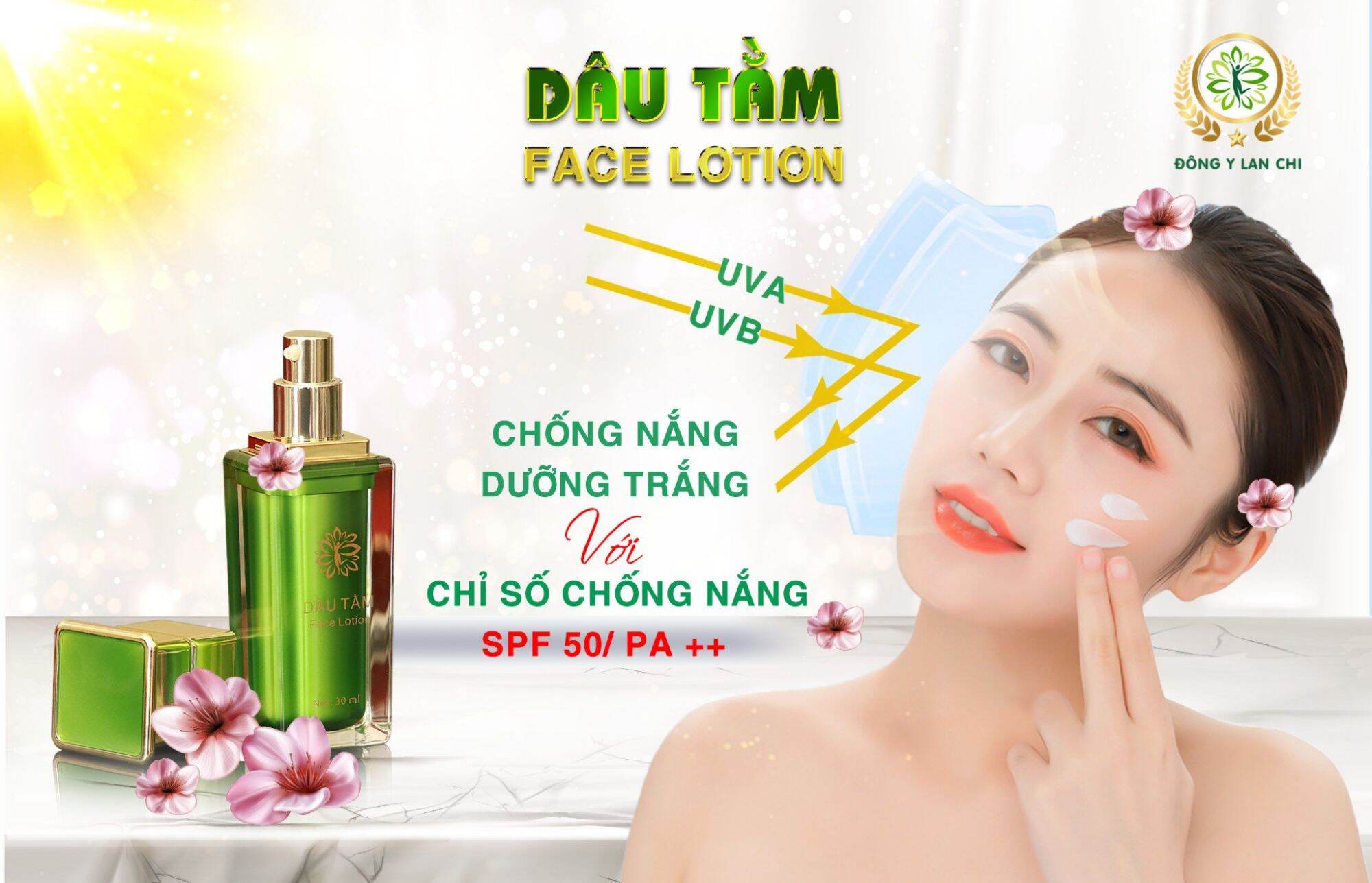Kem chống nắng, dưỡng da, kem nền, kem lót Face dâu tằm Lotion Lan Chi
