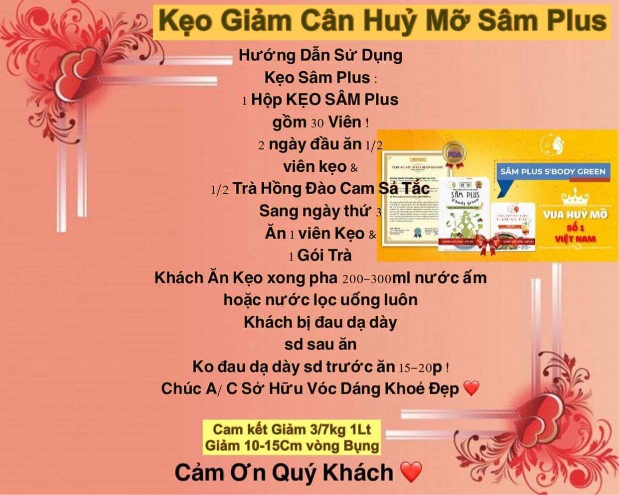 Kẹo GIẢM CÂN SÂM PLUS-234k(10kẹo+5trà)