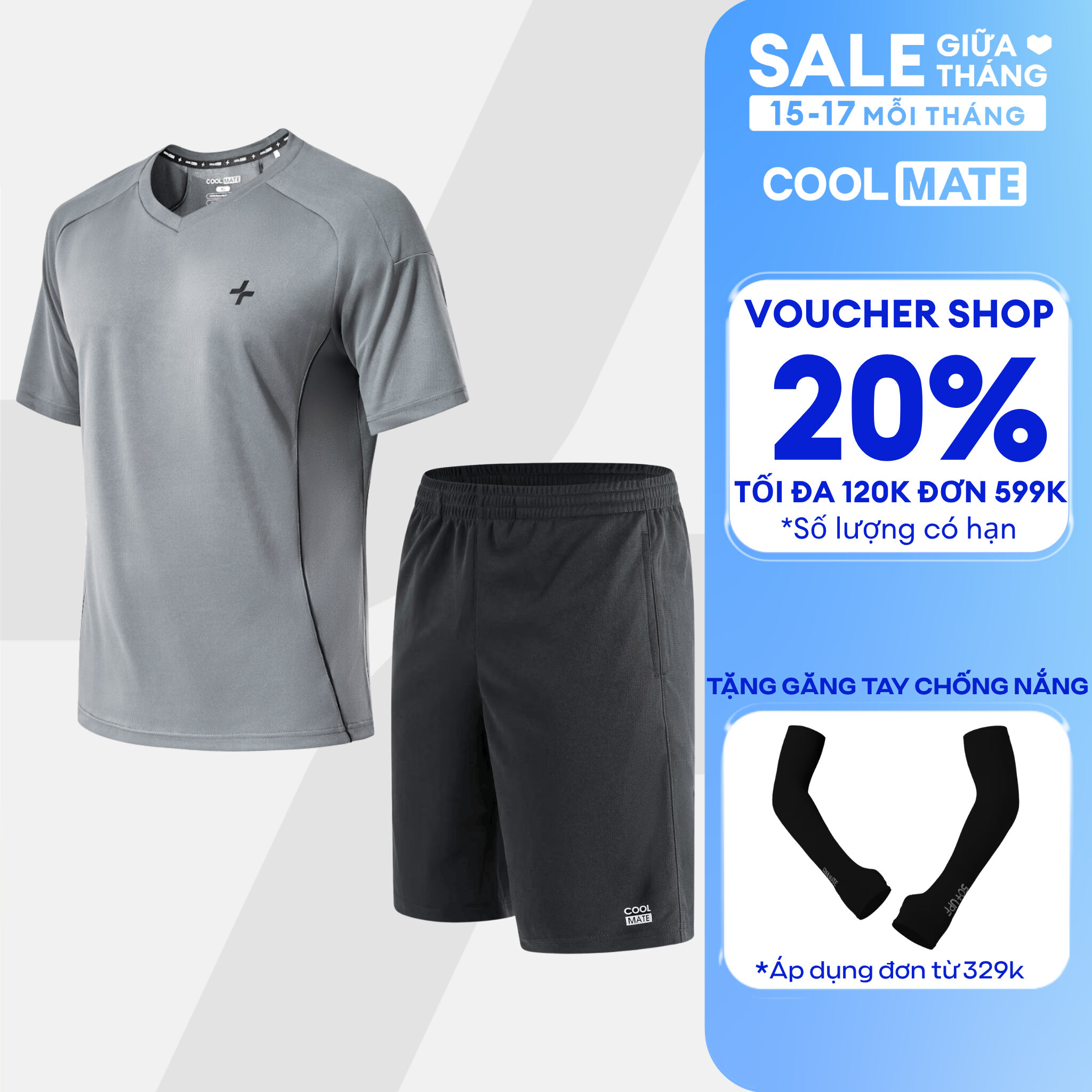 [TẶNG QUÀ ĐƠN TỪ 329K]Set thể thao nam Tennis, Pickleball Áo thun FlexLine Active và Quần shorts Promax-S1 Thoáng khí, thoải mái, thấm hút tốt Coolmate