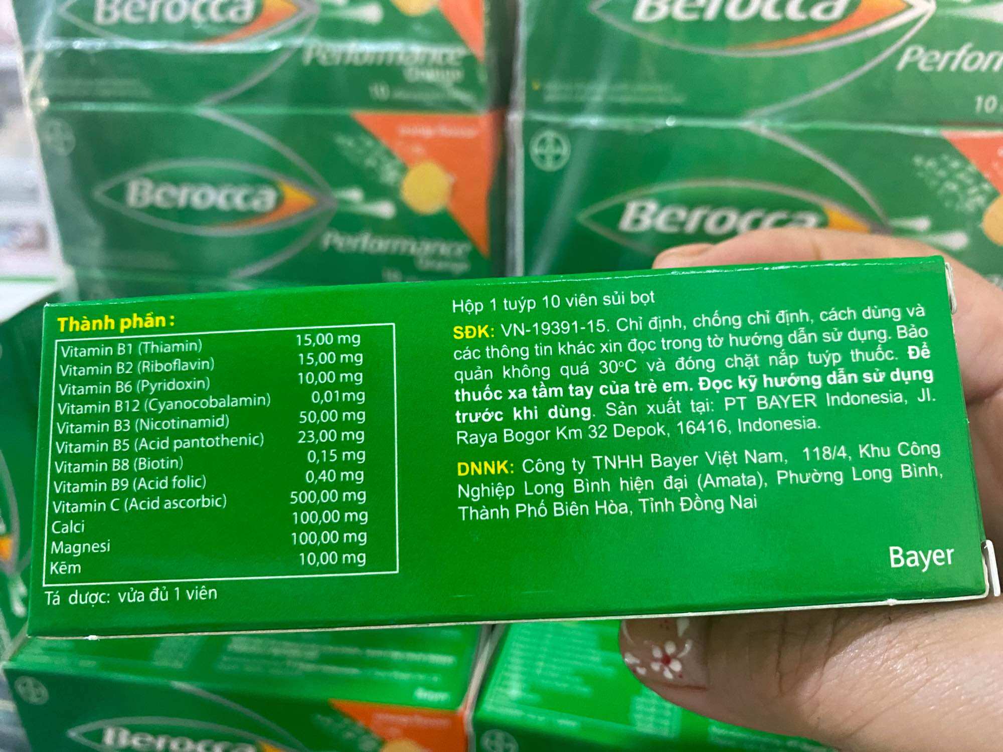 VIÊN SỦI BEROCCA Performance hộp 10 viên