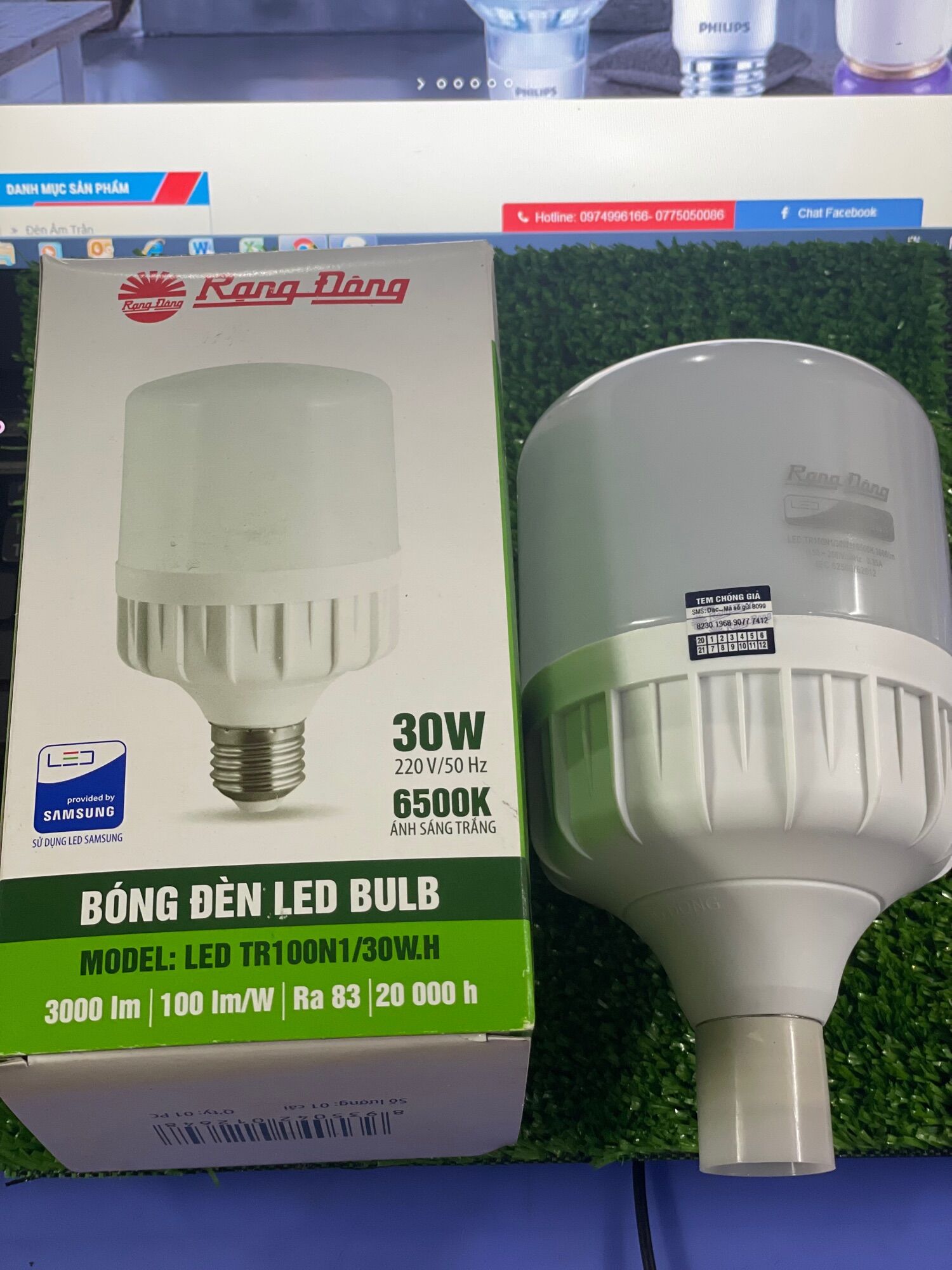Bóng Led Trụ Rạng Đông 30w 6500k E27 220V