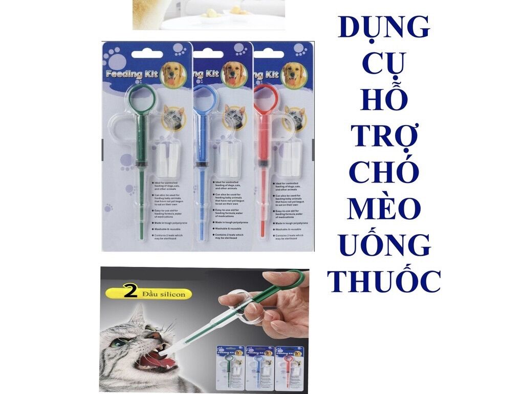 Dụng cụ hỗ trợ chó mèo cây kẹp giúp uống thuốc, uống sữa