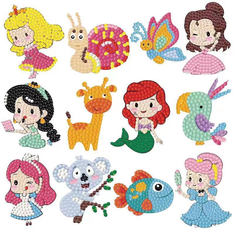 Bộ sticker tranh đính đá handmade cho các bé