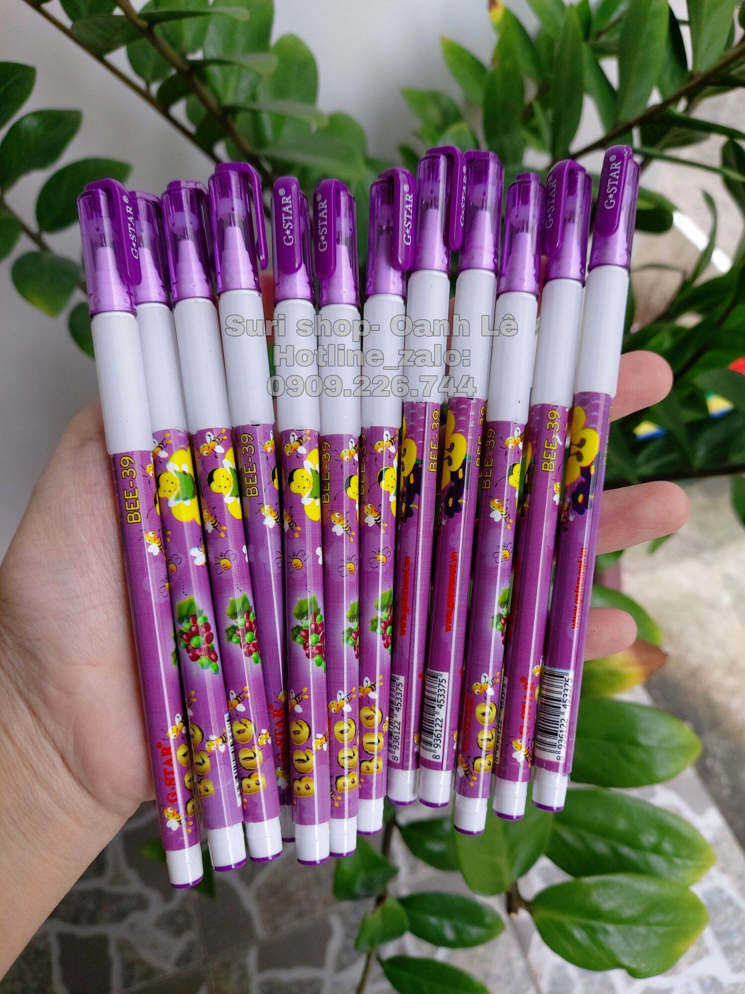 [HCM]Hộp 12 cây bút gel mực tím Bee-39 Gstar dành cho học sinh tiểu học