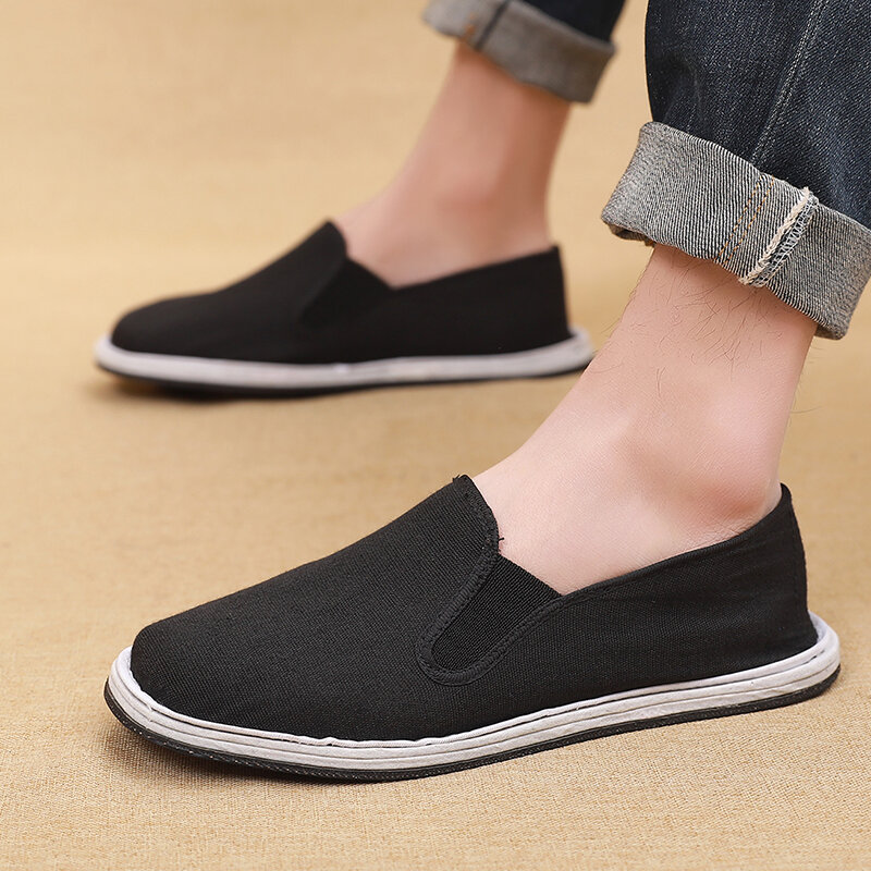 Giày vải bắc kinh cổ giày nam làm việc giày thoải mái tods mùa hè giày vải bố lười dễ phối đế mềm thoáng khí
