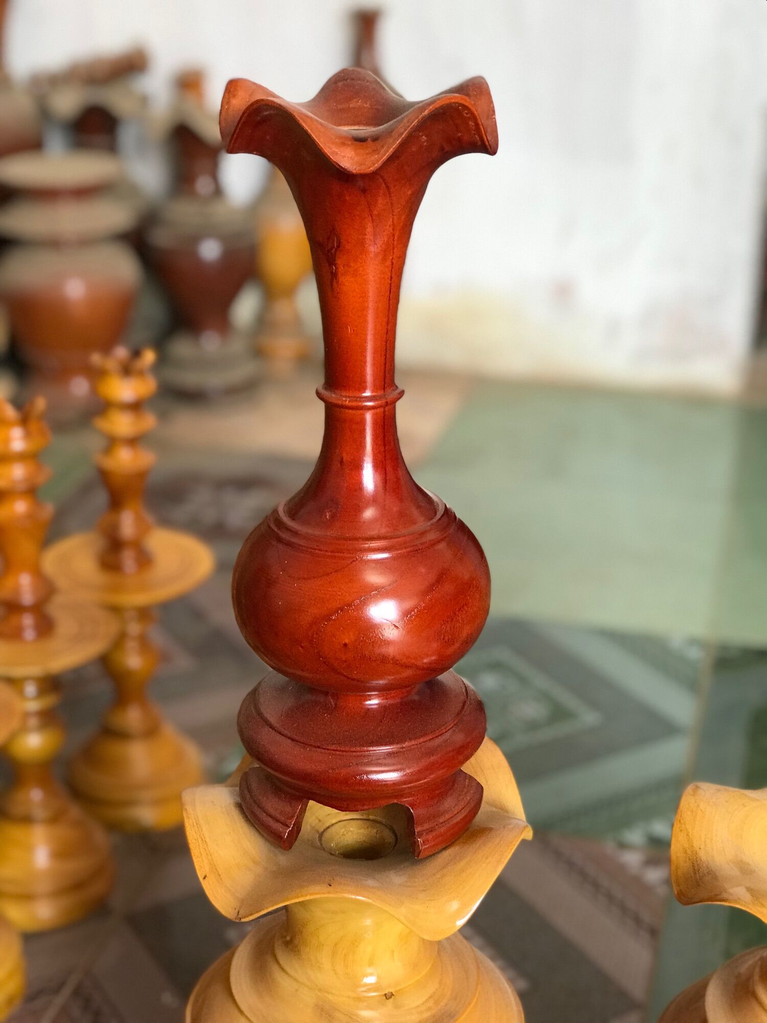lục bình Lọ hoa gỗ bình hoa gỗ kt 12cm *35cm