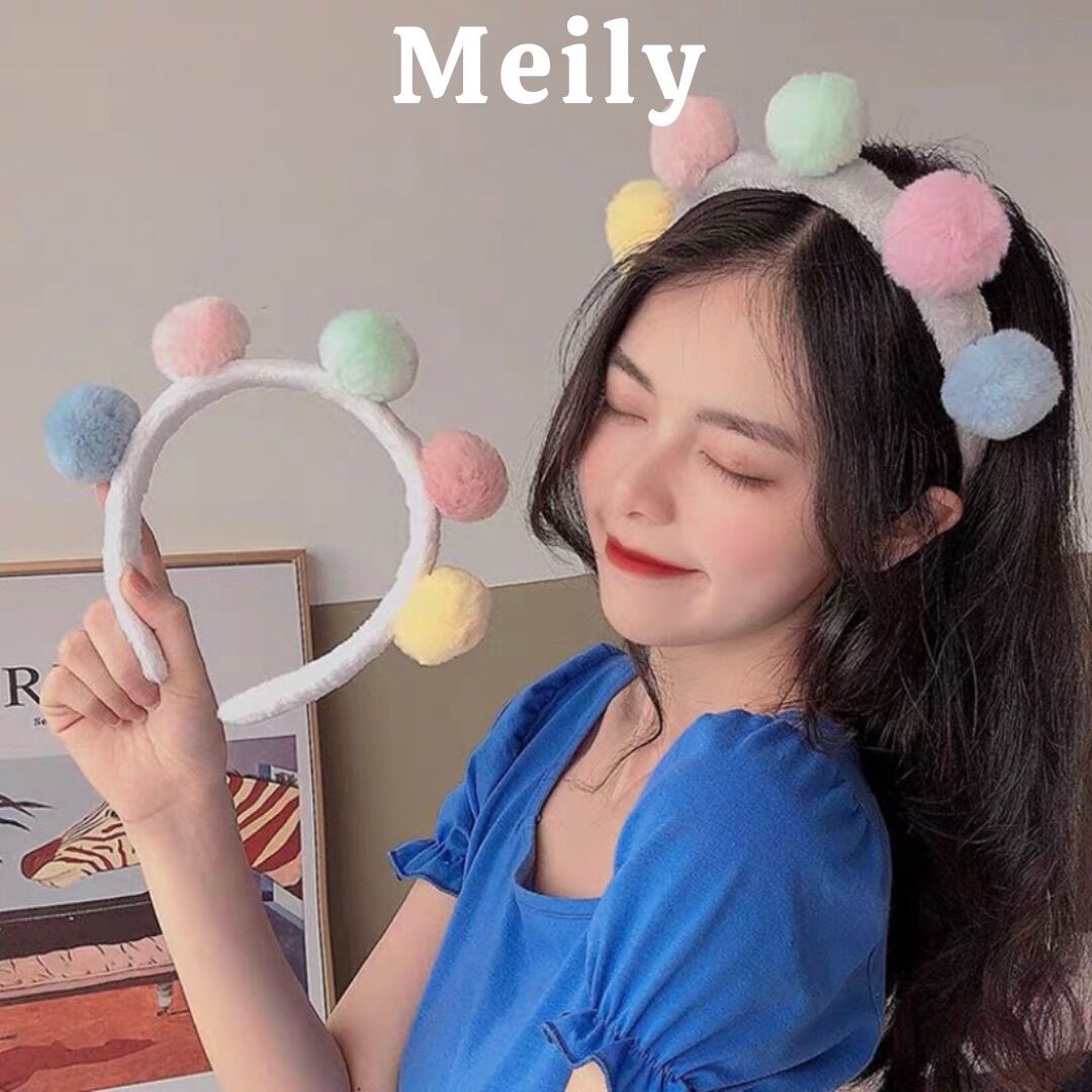Bờm, cài tóc, cục bông mịn màu sắc Meily Store
