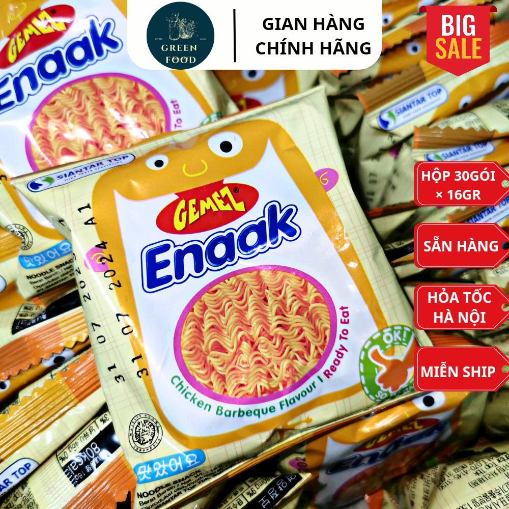 Snack mì gà trẻ em Enaak Hàn Quốc nhập khẩu Indonesia hộp 480gr  30 gói