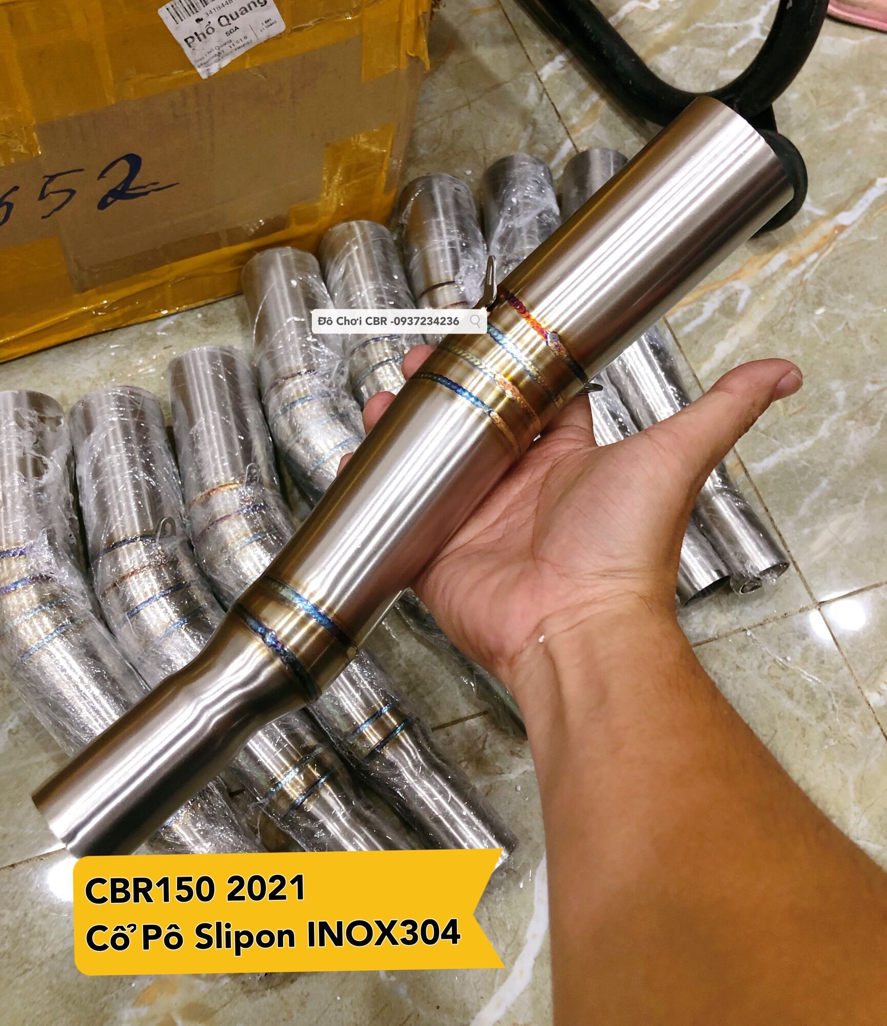 Cổ pô nối cbr150 2021/2022 - cổ pô inox 304 cbr150