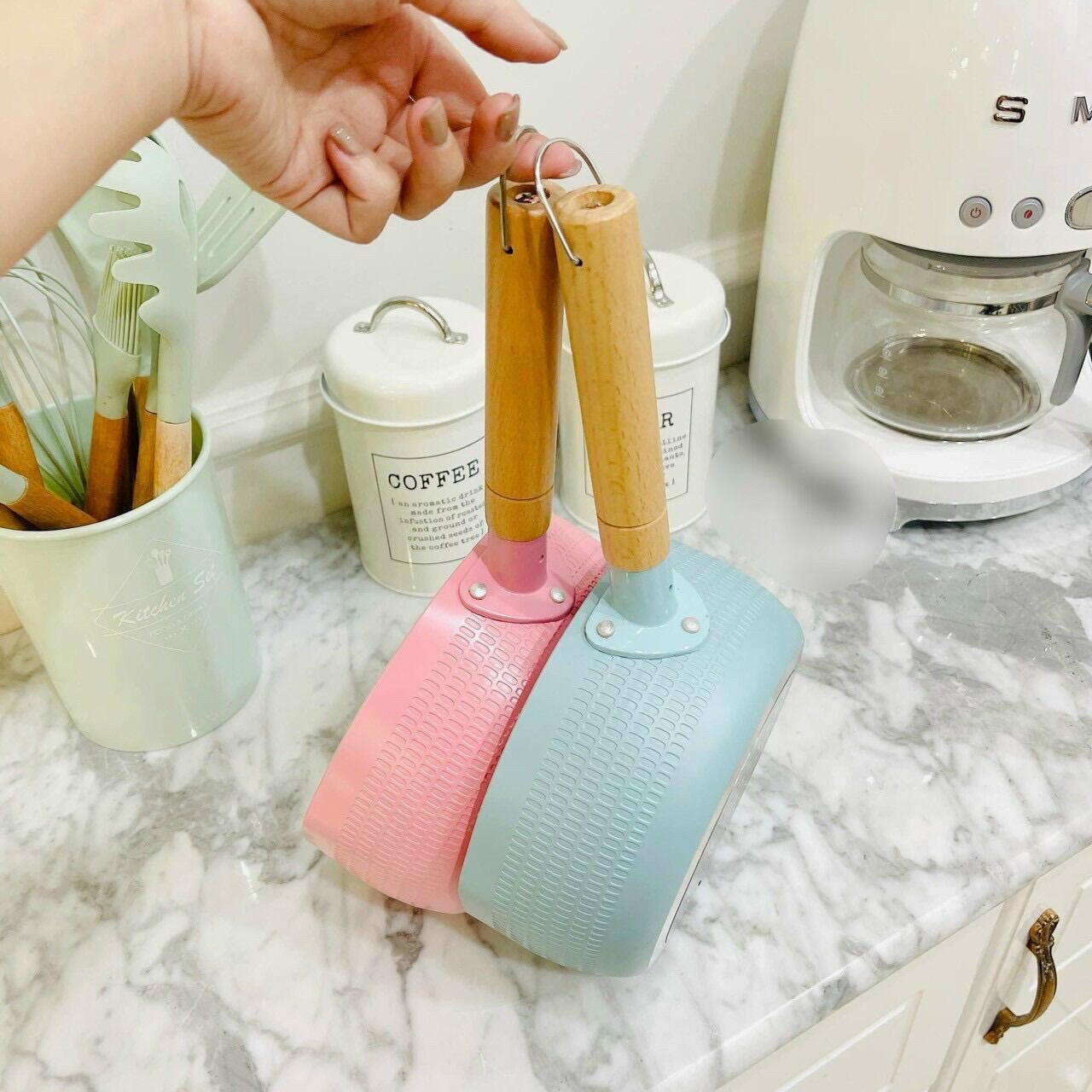 Chảo chống dính sâu lòng màu pastel
