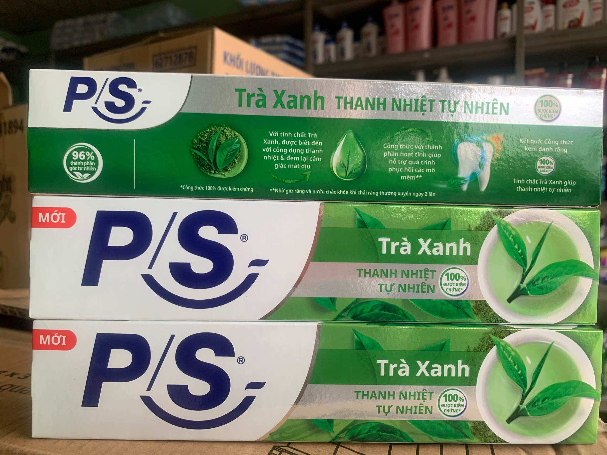 Combo 3 kem đánh răng PS trà xanh 230g/chai