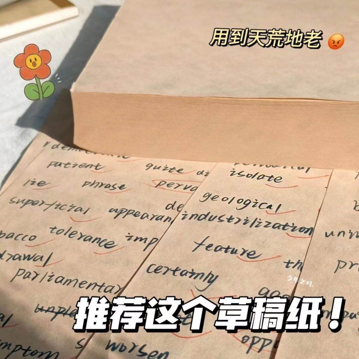 320 Tờ Giấy Dự Thảo Bột Gỗ Cực Dày Giấy Tính Toán Bảo Vệ Mắt Dành Cho Học Sinh Thi Sau Đại Học Trống 米黄色