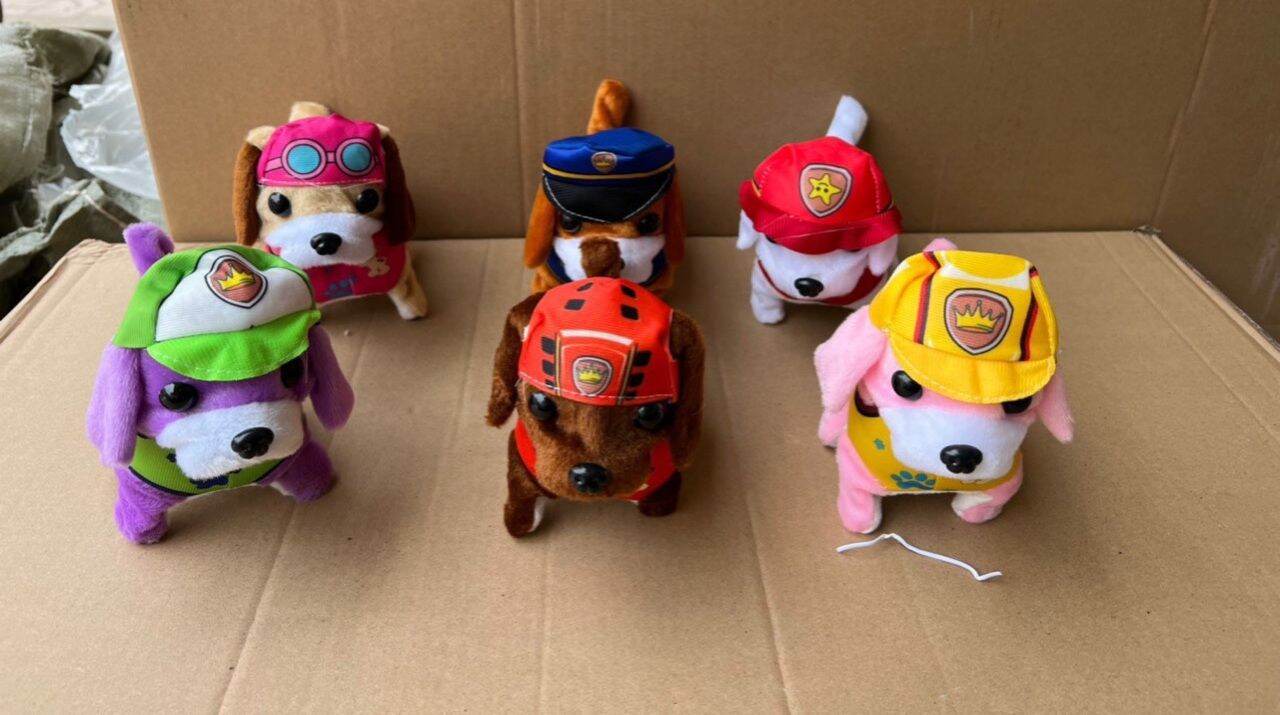 Chó bông xù cún con biết đi, chó biết sủa, vẫy đuôi đồ chơi trẻ em siêu cute