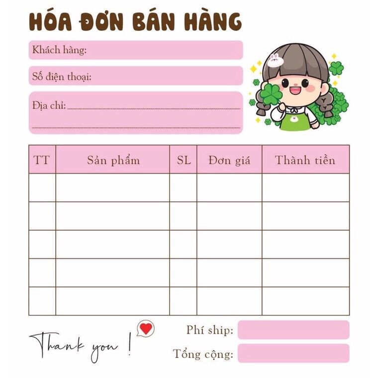 Hoá đơn bán hàng mini cuốn 100 tờ