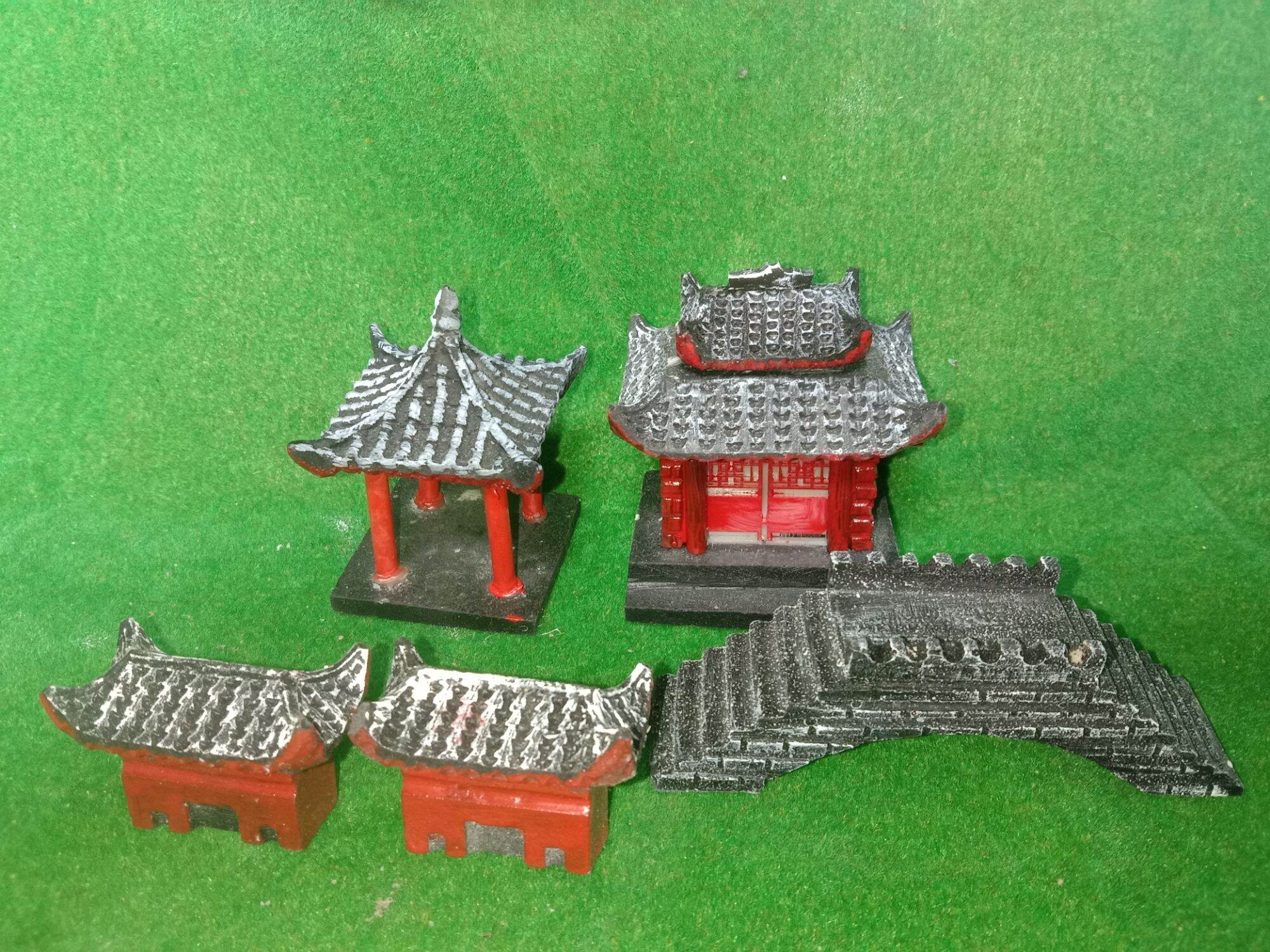Ảnh chụp thật, combo 5 món, tiểu cảnh, nhà cổ trang mini. kích thước có trong hình, xem chi tiết ở phần mô tả