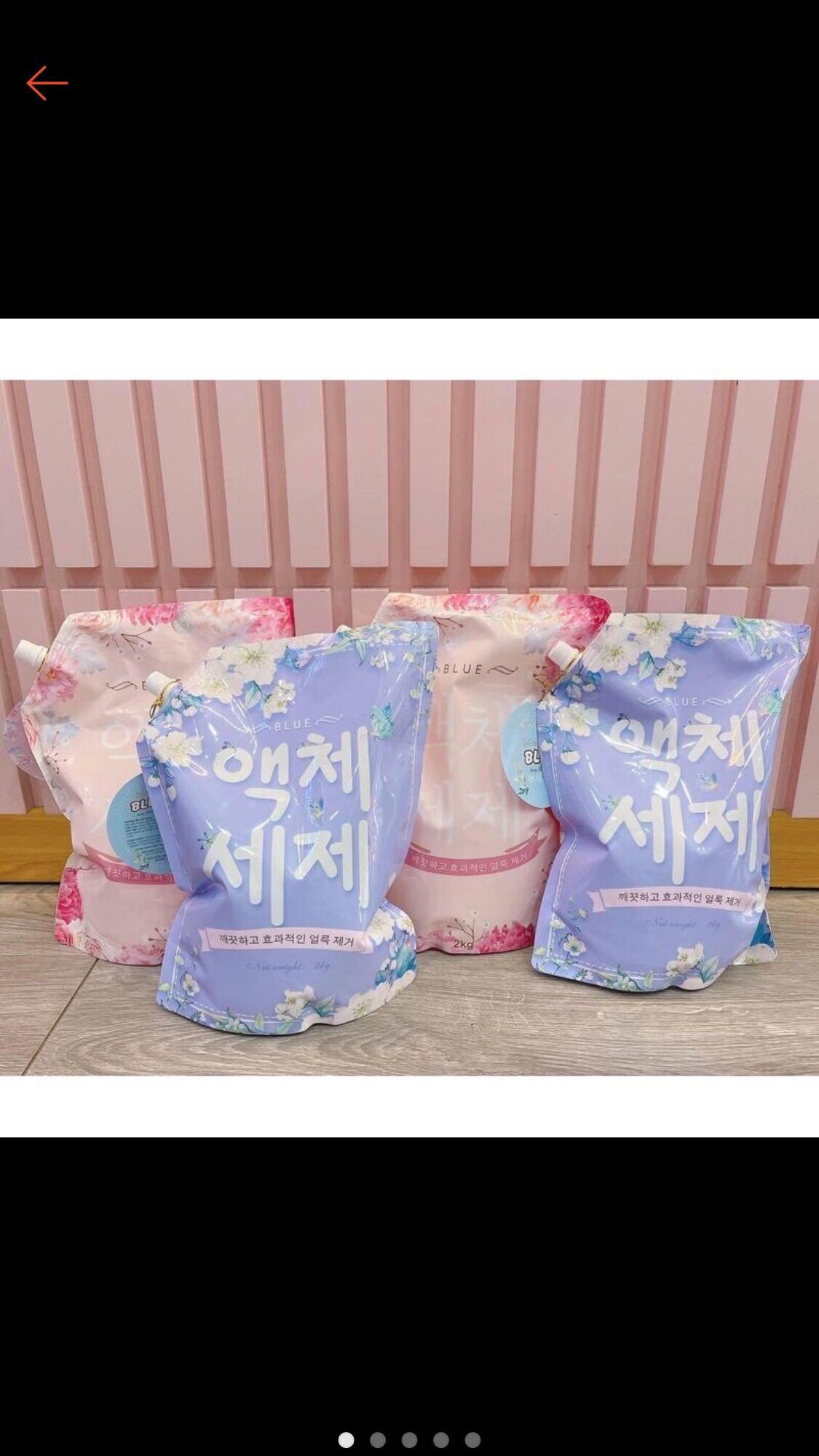 Nước giặt blue hàn quốc 2 trong 1 kiêm xả vải hương thơm tự nhiên túi 2000ml