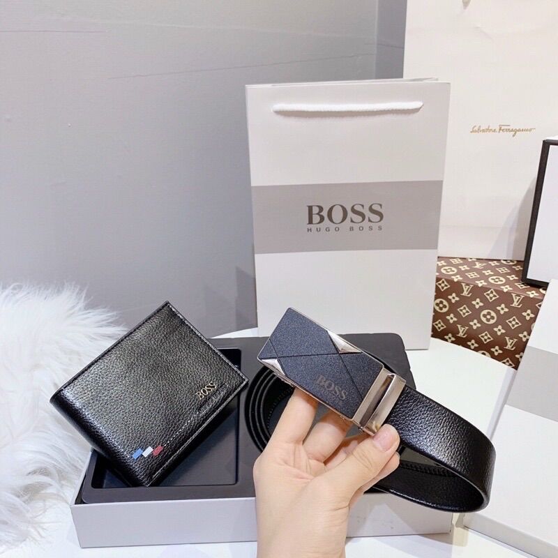 [Fullbox + Túi giấy] Set ví và thắt lưng nam boss sang trọng