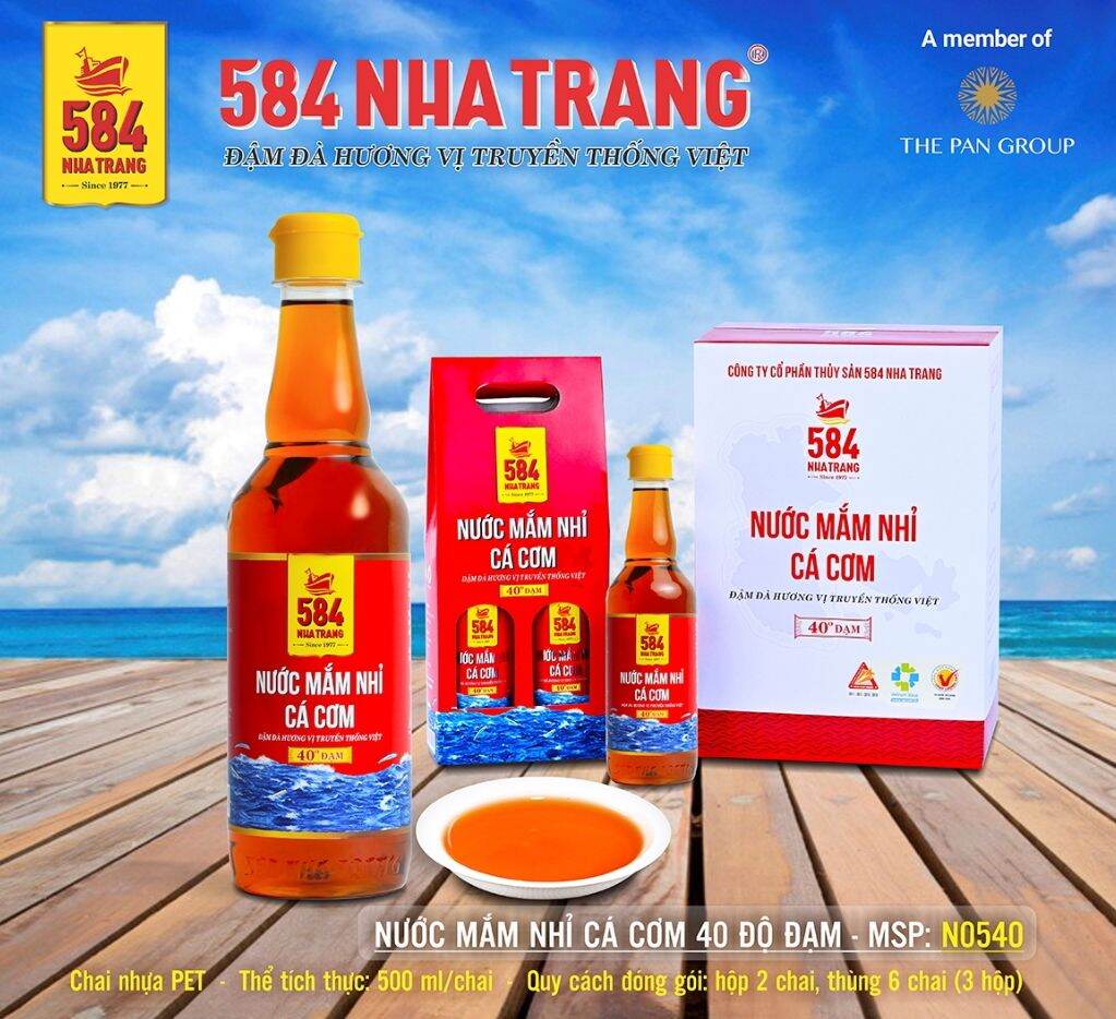 Nước mắm 584 Nha Trang 40 độ đạm thùng 6 chai nhựa 500ml