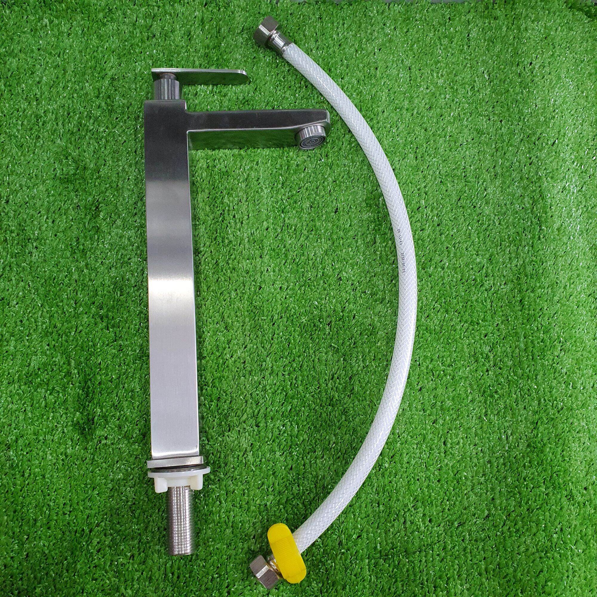 Vòi lavabo lạnh inox 304 - cao 30cm, vòi rửa mặt lạnh 30cm