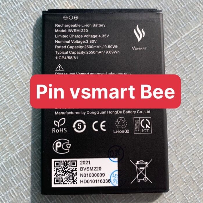 Pin vsmart bee bvsm-220 bao test đổi trả