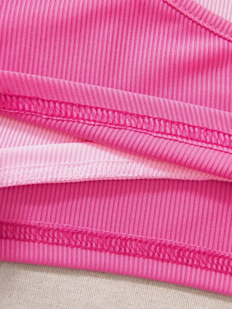 Áo croptop phối hai màu đan chéo (0504)