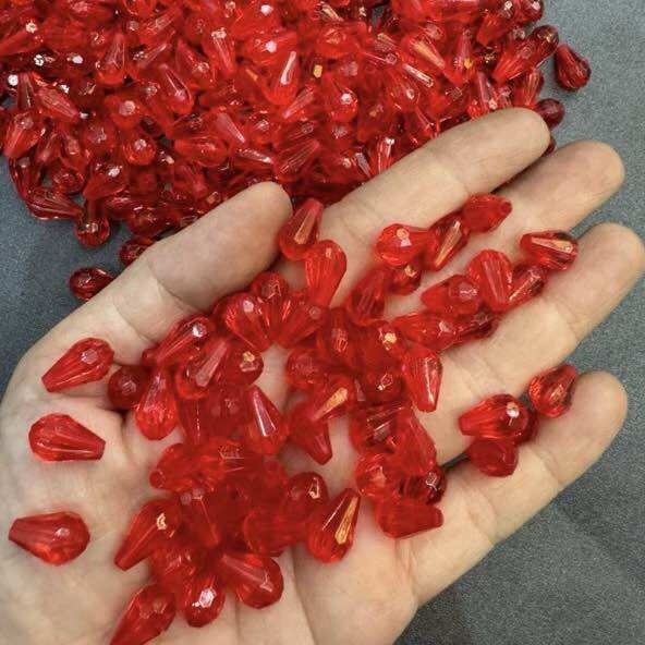 100G Chuỗi Hạt Giọt Nước Pha Lê Nhựa 12mm
