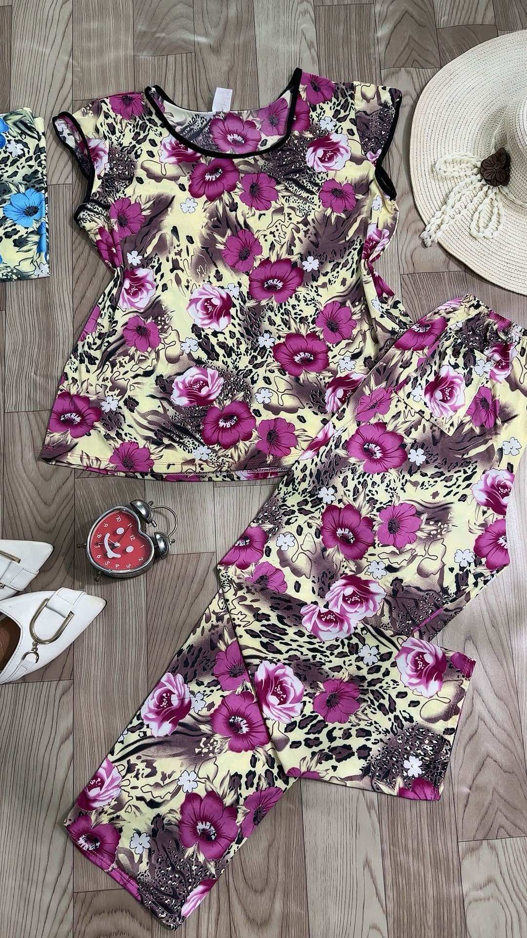 Set đồ bộ mặc nhà quần dài chất thun lạnh