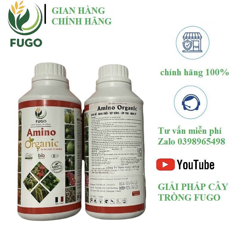 Amino Organic ( 100% Organic)[FUGO] hữu cơ nước Pháp chai 500ml