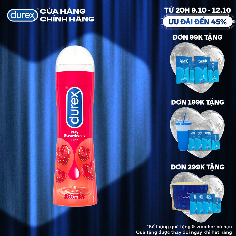 [TỪ 20H | 9-12.10 VOUCHER GIẢM THÊM 5%] Gel bôi trơn Durex Play Strawberry hương dâu 100ml/chai