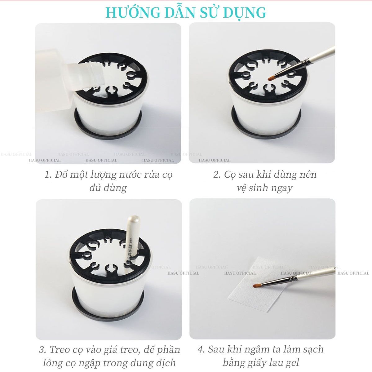 Cốc cắm rửa cọ chuyên dụng - rửa cọ làm nail