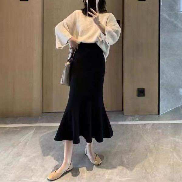 Chân váy Len đuôi cá dệt kim phong cách Ulzzang
