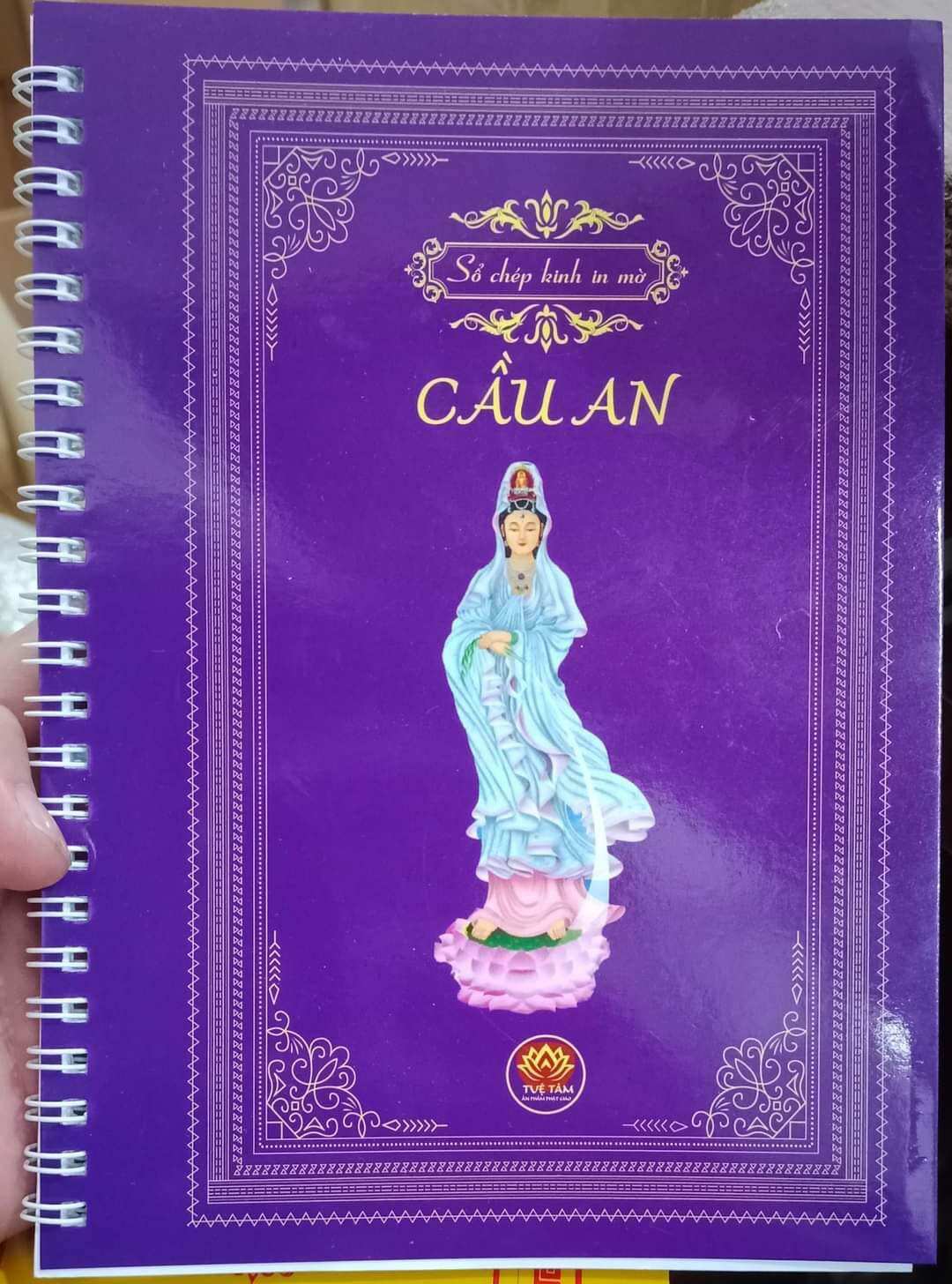 Vở chép kinh Cầu An in mờ