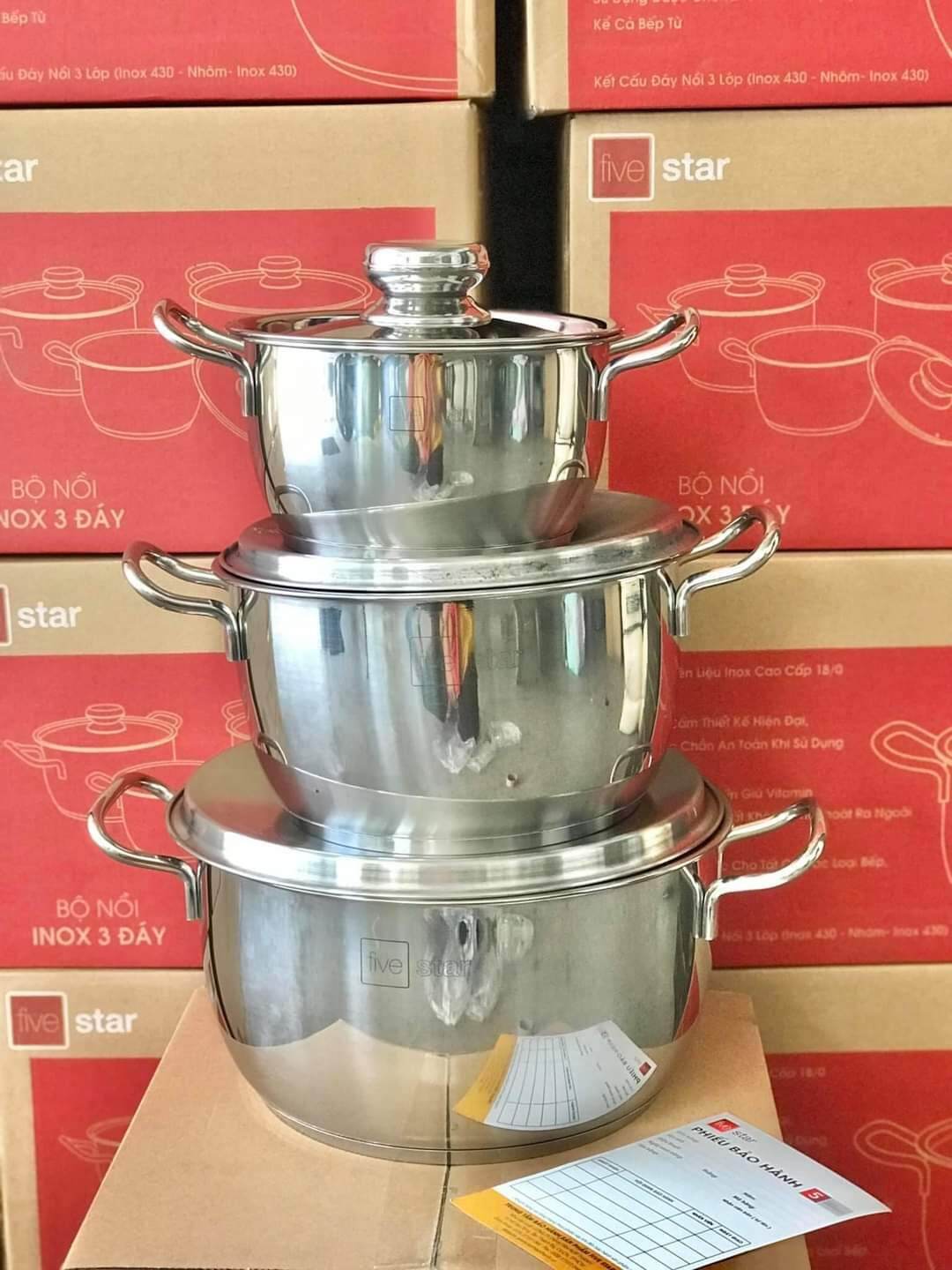 Bộ nồi Cool inox 3 đáy Fivestar