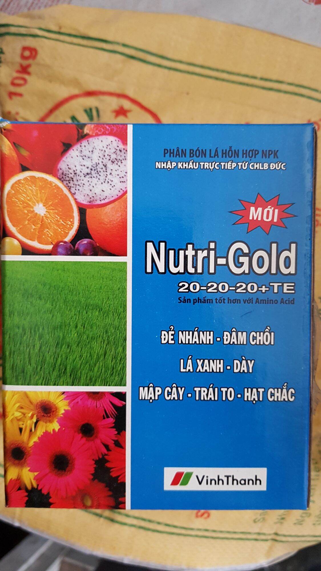 Combo 10 gói nutri-gold giúp đẻ nhánh, đâm chồi, lá xanh, dày, mập cây, trái to