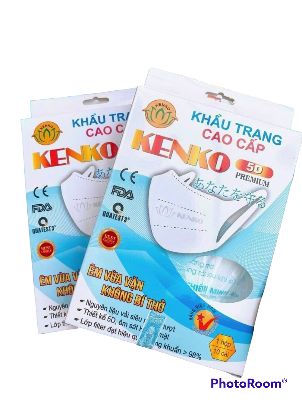 Khẩu trang cao cấp 5D KENKO quai vải chống đau tai
