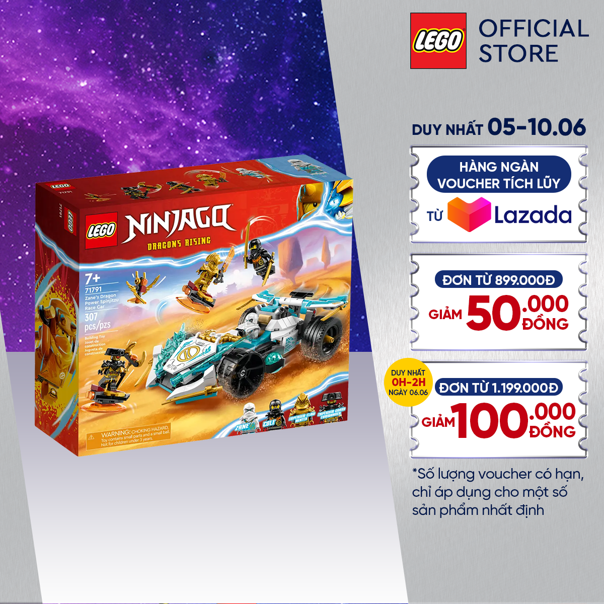 LEGO Ninjago 71791 Đồ chơi lắp ráp Chiến xe năng lượng rồng của Zane