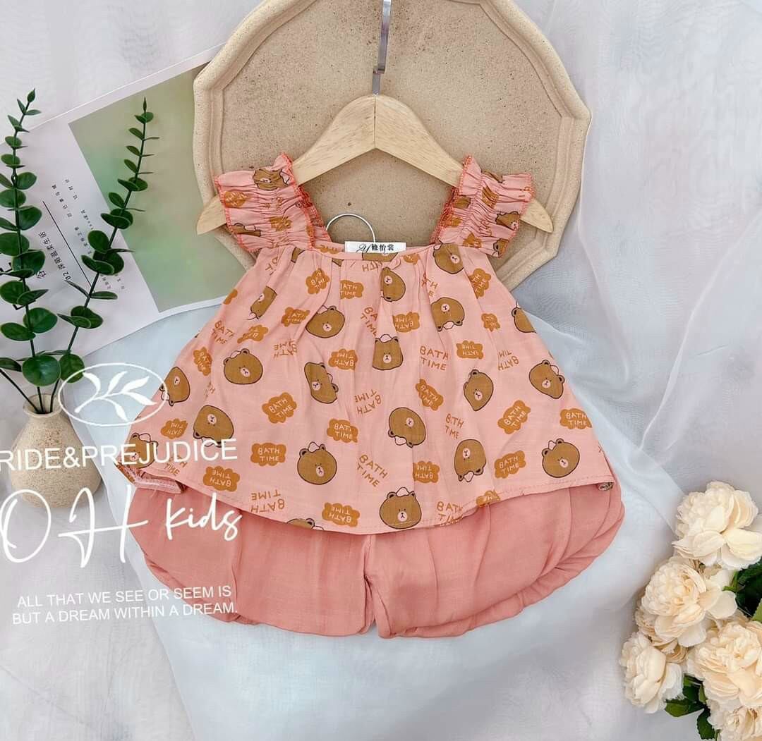 Bộ đùi 2 dây bé gái dễ thương