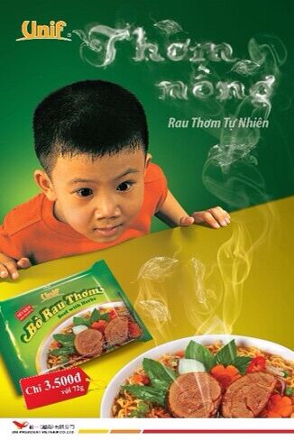 Thùng 30 gói mì bò unif rau thơm 72g