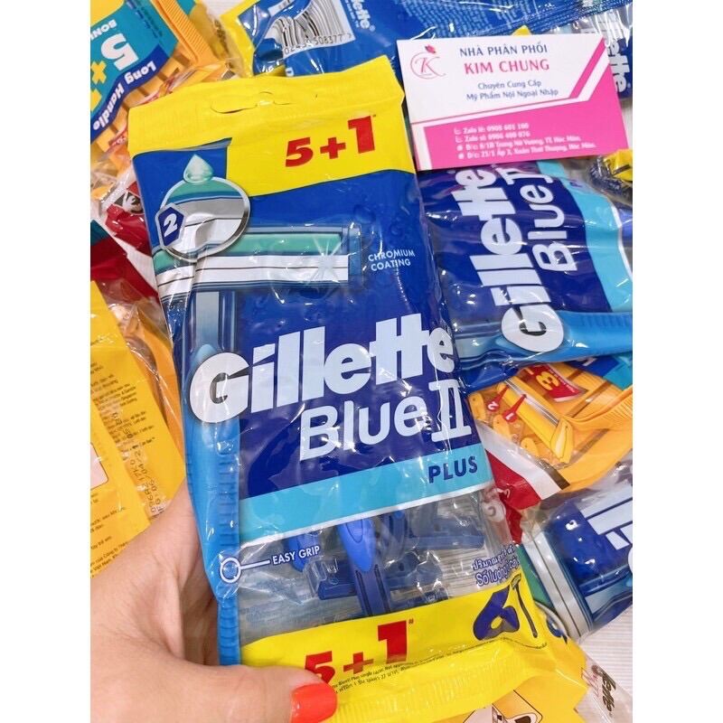 Dao cạo râu Gillette Blue II Plus (Bịch 6 cây)
