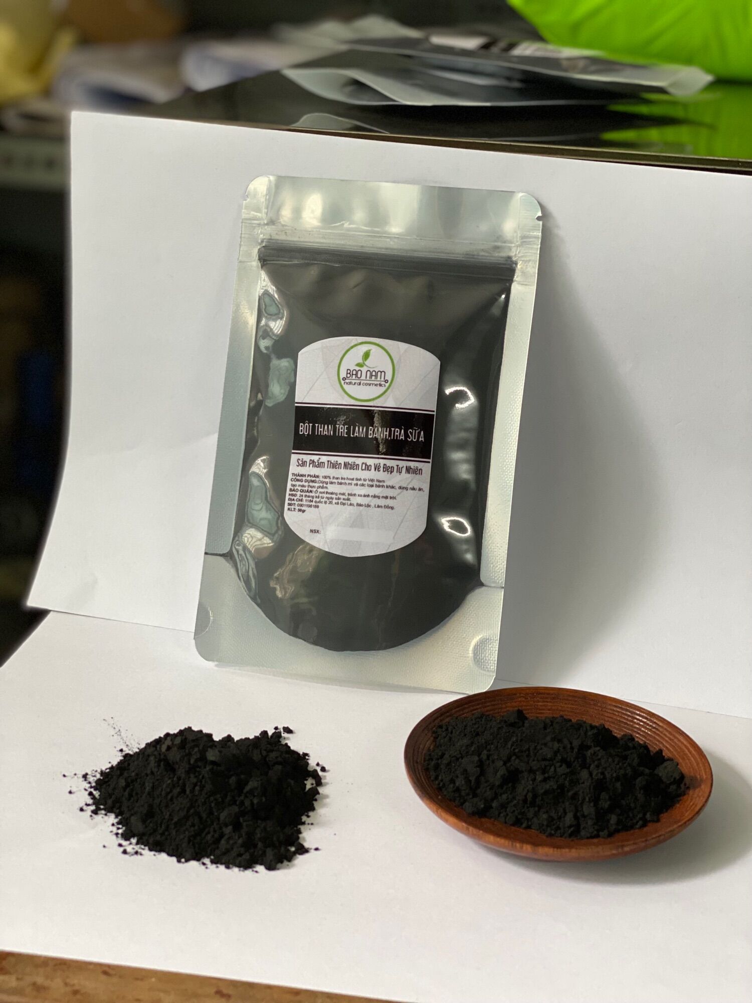 Bột than tre làm bánh,làm trà sữa 50gr.