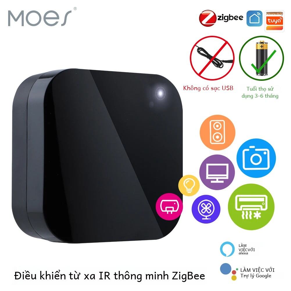 Moes Tuya Zigbee Thông Minh Điều Khiển Từ Xa Hồng Ngoại Đa Năng Điều Khiển Cho Alexa Google Home Tương Thích Nhà Thông Minh Tự Động Hóa