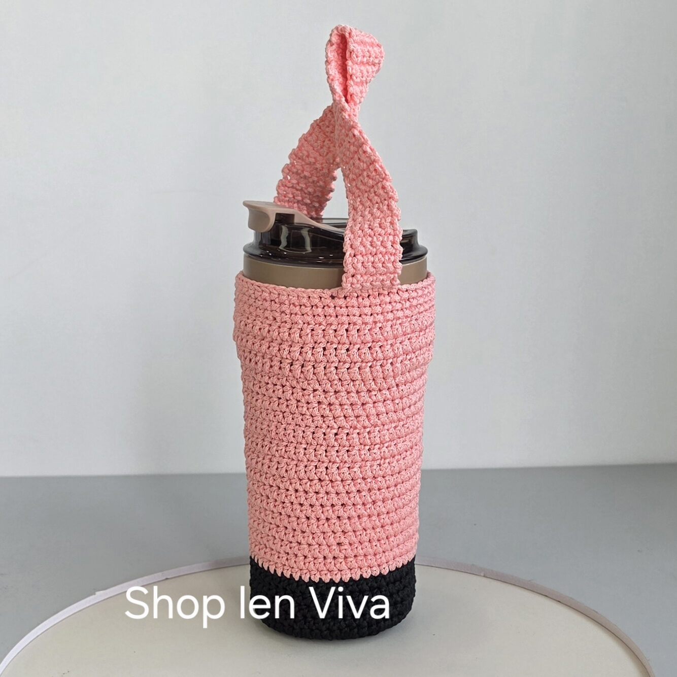 Túi giữ nhiệt màu đen hồng đường kính 7.5cm cao 16-17cm đựng bình nước ly giữ nhiệt 500-600ml