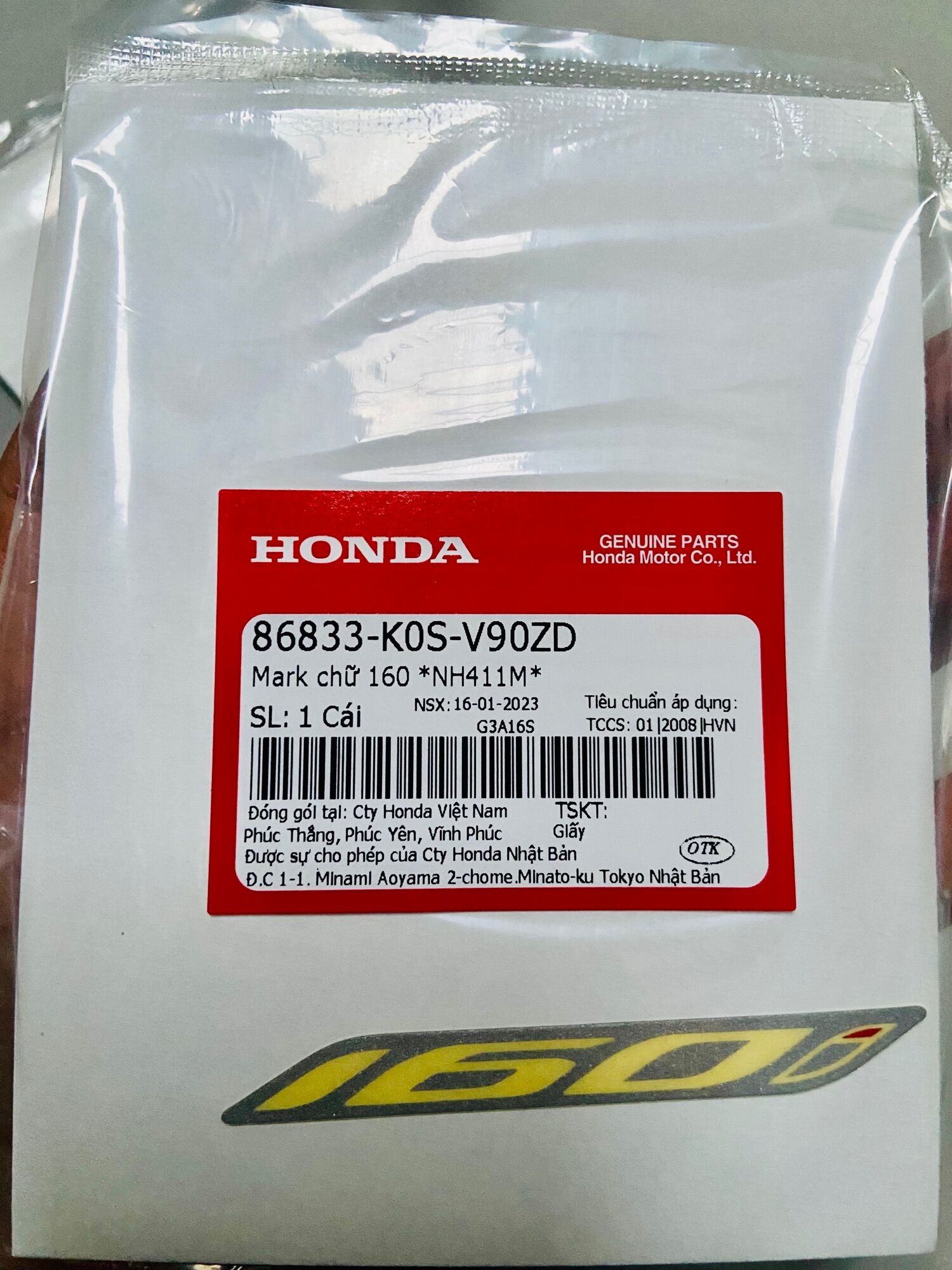 Tem dán xe sh 2023 chữ số sh160i 160 chính hãng honda sh 150 / sh 160 2020 2021 2022 2023 / tem số vario 160 màu đen bóng + bạc bóng
